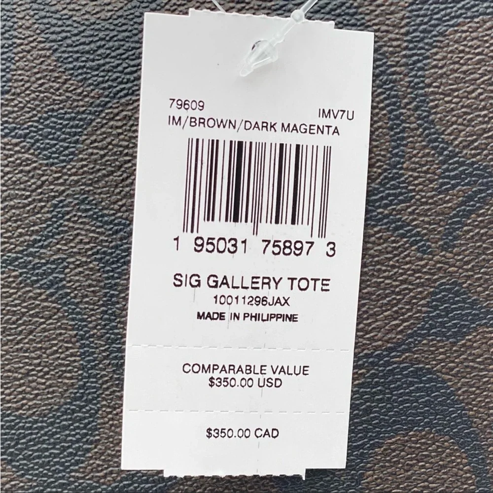Coach Gallery Tote In Signature Canvas New - Picture 14 of 15